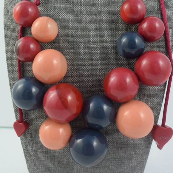 ZSISKA "Bolas" Statement Necklace & Matching Earrings LIKE NEW - Picture 9 of 10